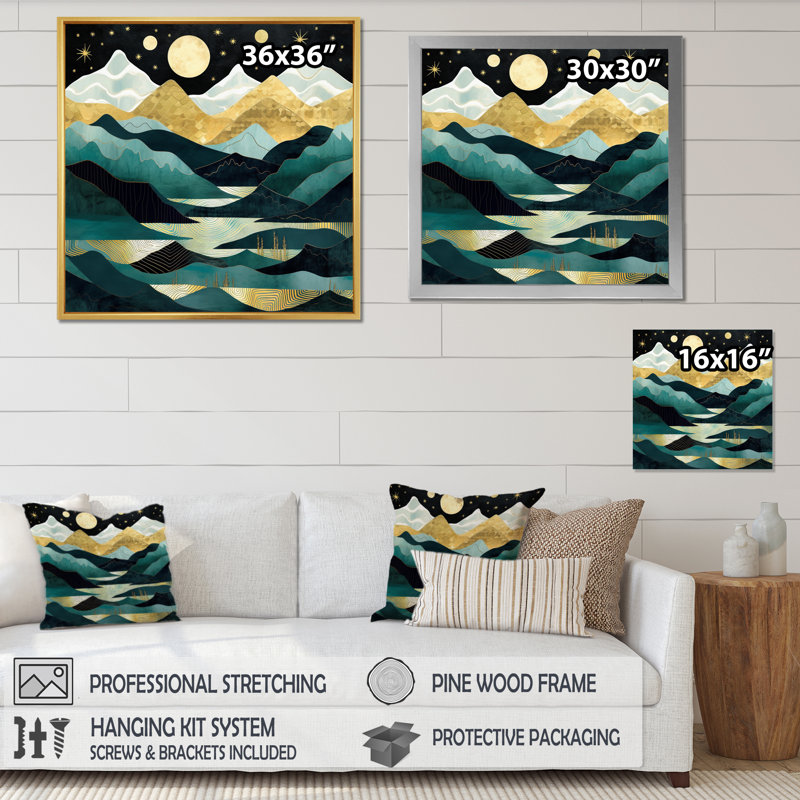 Mountain Nature's Roar II sur toile, H 24 po x l 24 po x P 1 po, Cadre flottant noir