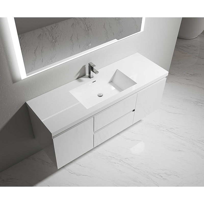 Goodfellow 59" Wall Mount Single Bathroom Vanity Set