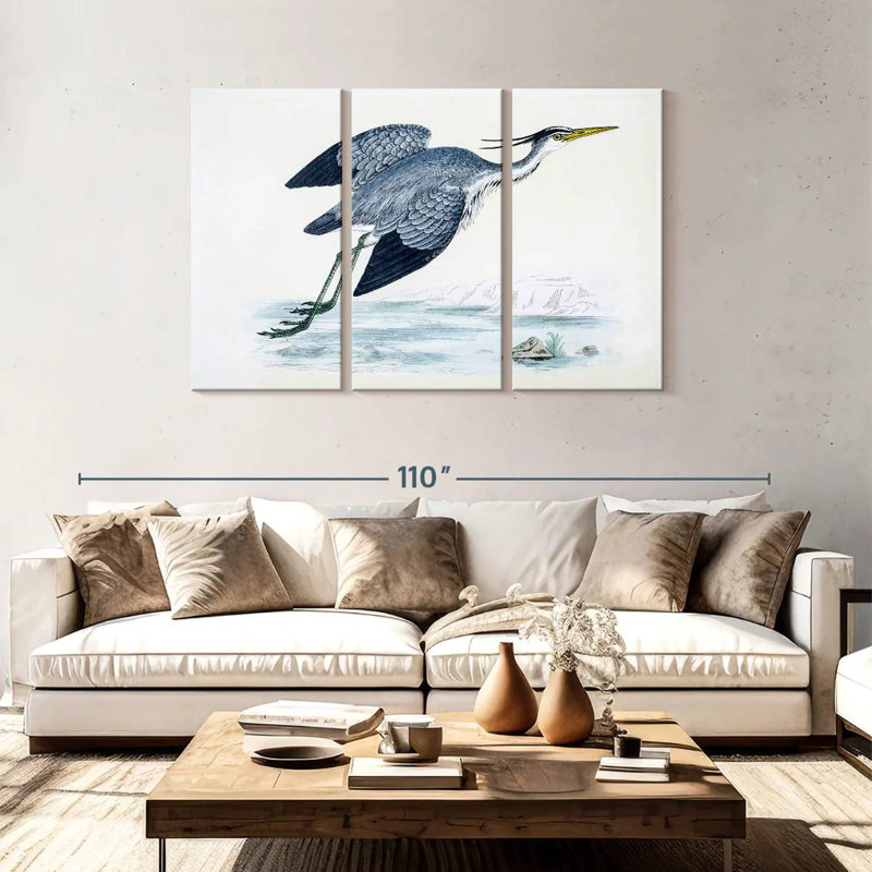 Brampt Soaring Blue Heron, 48" H x 74" W