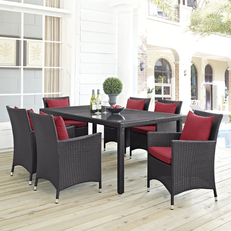 Ensemble repas 9 pièces Convene, Espresso et rouge, 8