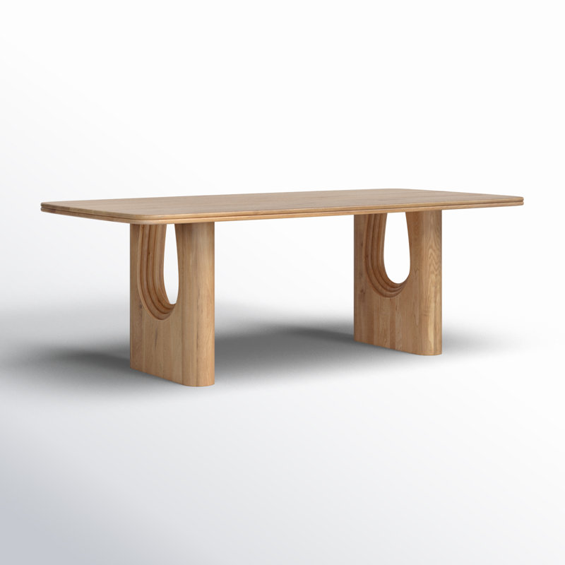 Campbell Layered 86" Dining Table, Natural Oak