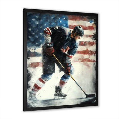 " Hockey Player On Ice I " Painting Print