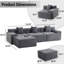 Canapé modulaire de 119 po Cloud, canapé modulaire en L sans os avec méridienne, combinaison de modules flexibles pour le salon, sans assemblage, gris-650541108