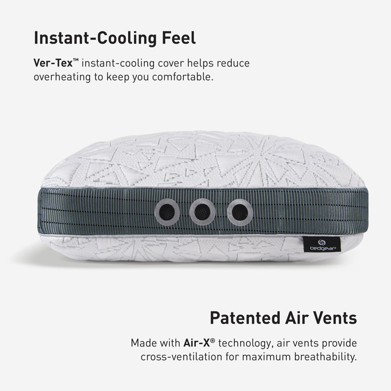 White Memory Foam Cooling Performance Pillow with Hypoallergenic Cover
