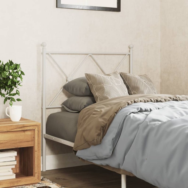 Metro Lane Metal Replace Headboard White 90Cm, Small Single - 75 x 190 cm, White
