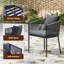 Ensemble de 2 chaises d'extérieur, chaises de patio, ensemble de chaises en osier de rotin avec coussins pour le jardin, la terrasse et la cour