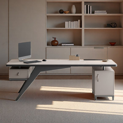 Saddle leather desk,simple study/computer office