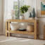 Console 63 po de largeur en bois de style campagnard avec tablettes étroites de rangement à 2 niveaux, canapé d'appoint rustique pour hall d'entrée et salon
