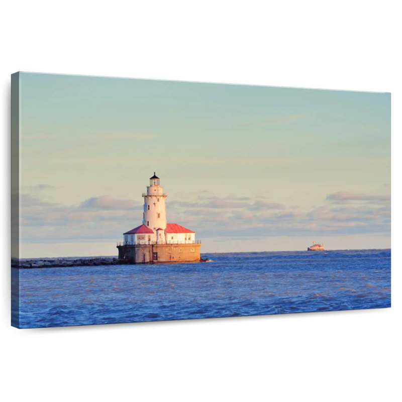 Phare d'Alvord, port de Chicago, H 32 po x l 48 po
