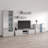 Sabala 150" Modern Entertainment Center with 16-Color LED Lighting, High Gloss Finish, Media Storage-1957305433