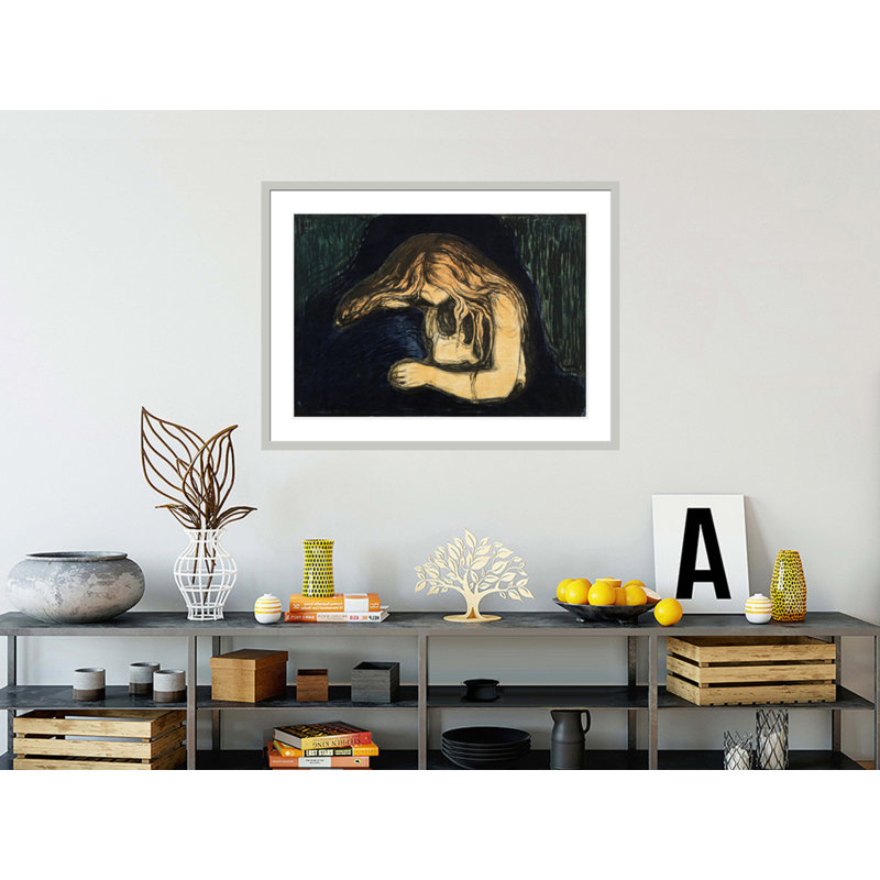 Vampire II by Edvard Munch -Framed Giclee Print, 31.09" H x 41.5" W