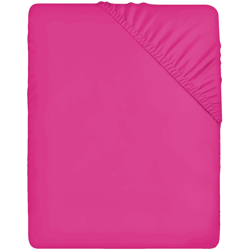 Leila Microfiber 25cm Deep Pocket Fitted Bed Sheet, Double (4'6), Pink
