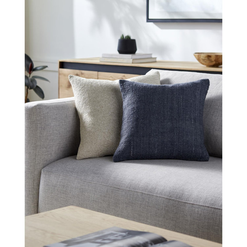 Coussin décoratif réversible Gammie, Bleu, H 20 po x l 20 po, Duvet
