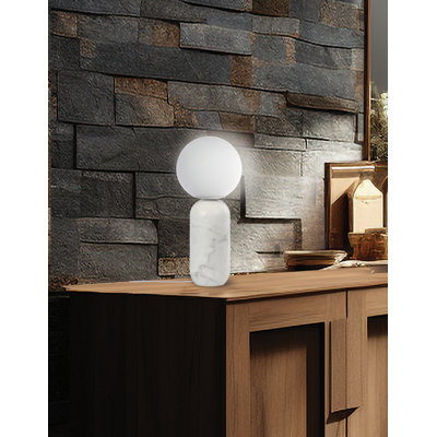 Sieger 1 Light Table Lamp - White Finish