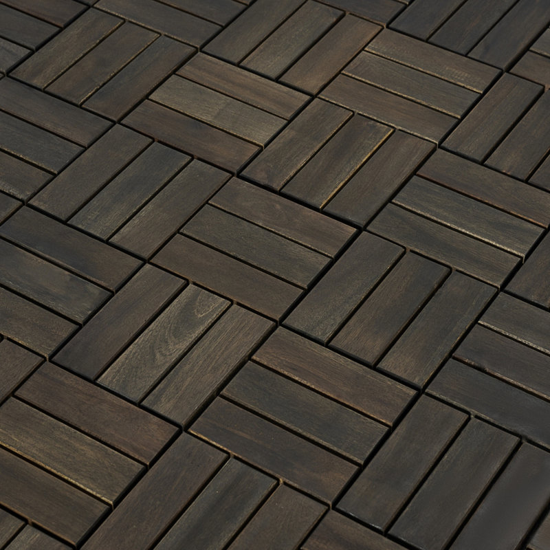 Carreaux de terrasse en bois d'acacia, 30, Marron foncé