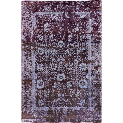 Tapis noir et vin de haute qualité noué à la main