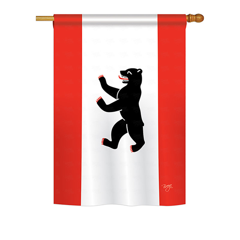 Drapeau pour maison 2 côtés en polyester berlin, H 40 po x l 28 po