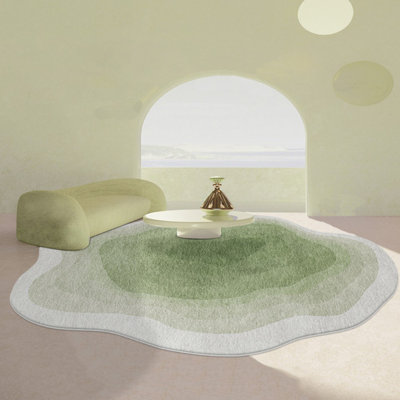 Tapis de chambre à coucher de forme irrégulière à tapis antidérapant pour la salle à manger et la cuisine; vert