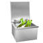304 Stainless Steel Drop-In Ice Chest, Built-in Drinks Cooler Well with Hinged Lid & Drainage Pipe, Commercial Ice Bin for Outdoor Kitchen, Garden Bar, Wine & Beer, 51×51×33cm