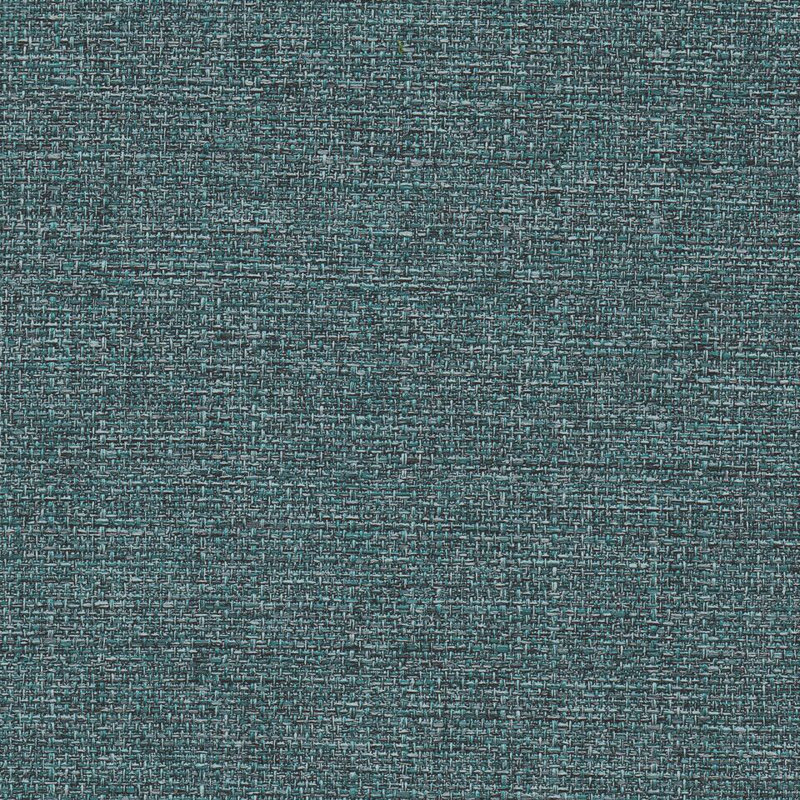 Mayen 19" Wide Round Storage Ottoman, Teal Tweed