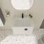 Meuble-lavabo mural 28 po avec lavabo en céramique et porte à fermeture en douceur 28 po