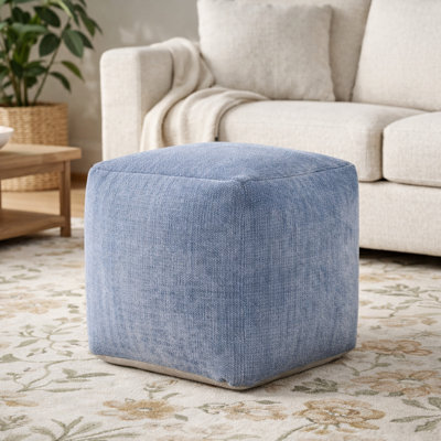Ines Turkish Chenille Upholstered Ottoman Pouf