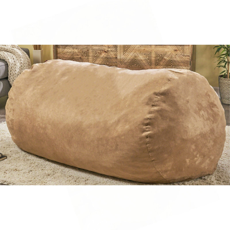 Fauteuil à billes cylindrique en suède Jasper, Tissu toscan