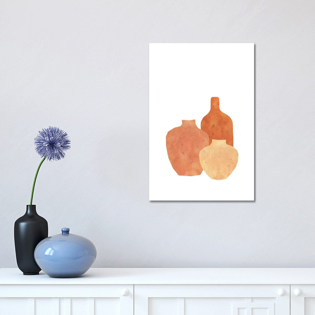 Terracotta Clay Vases by Whales Way - Painting on Canvas