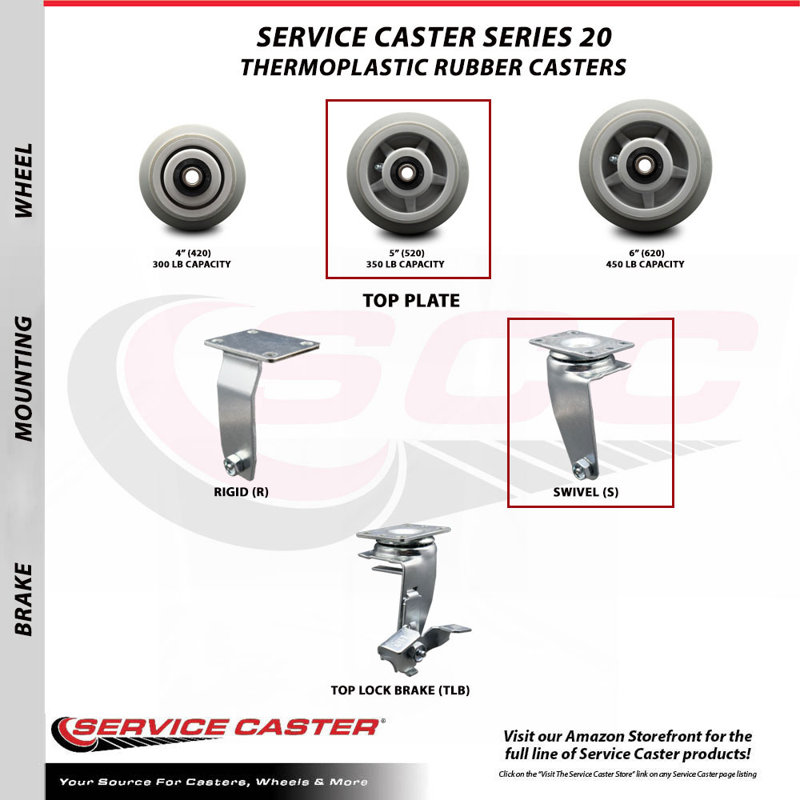 Thermoplastic Rubber Swivel Caster