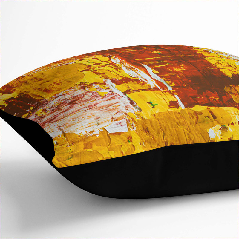 Abstract Square Throw Cushion, 40 x 40 cm, Black