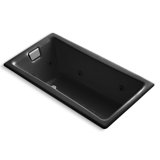 Tea-for-Two 60" x 32" Drop-in whirlpool bath with end drain and heater without trim