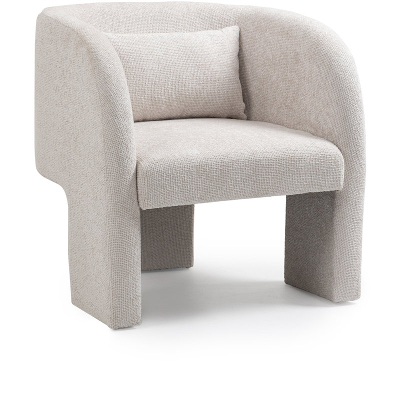 Jenie 29'' Wide Armchair, Cream Chenille Fabric