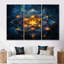 Rupp - ensemble de reproductions d'art mural floral moderne-108459696-108459698