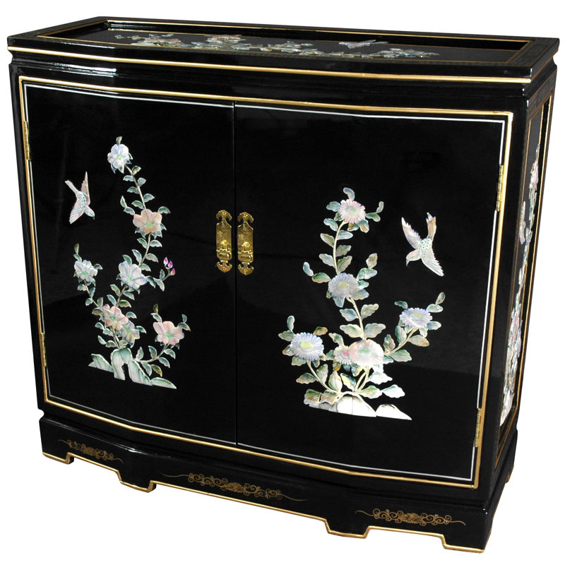 Buffet décoratif 2 portes inclinable design floral Camille