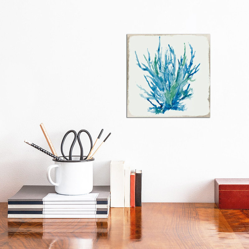 Blue Coral IV by Aimee Wilson - Wrapped Canvas Painting, 30.48 cm H x 30.48 cm W