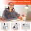 Poncho chauffant usb 59 po x 31 po - châle électrique portable avec fermeture à glissière et 3 réglages de chaleur, 8 zones de chauffage, flanelle lavable à la machine pour le bureau à domicile