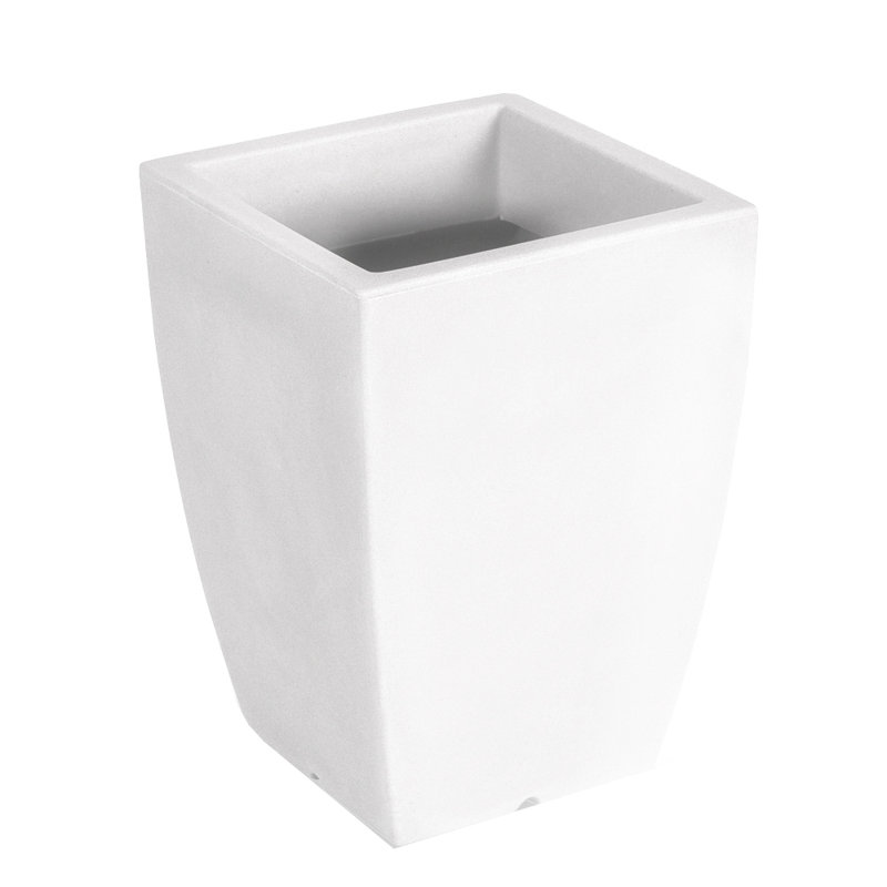HYDRUS Square Pot Height, 50cm H x 36cm W x 36cm D, White