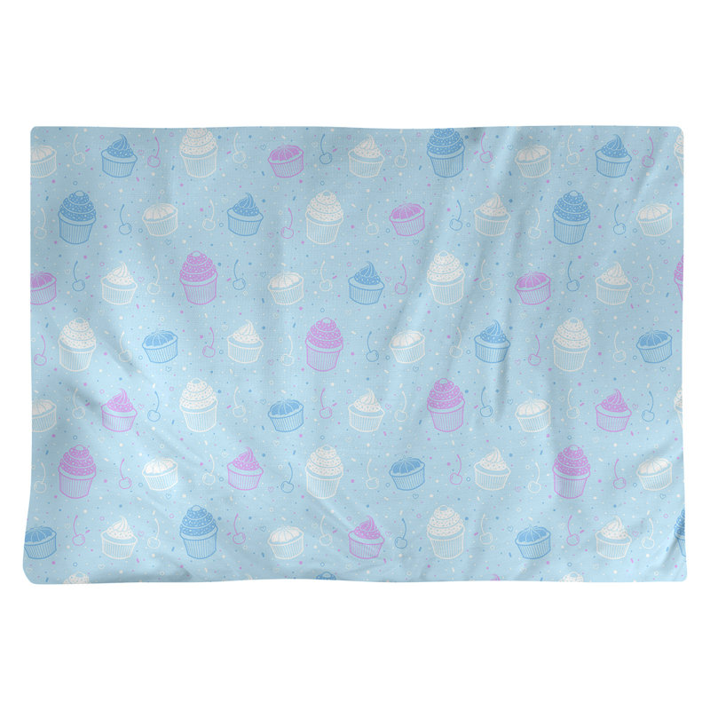 Napperon en coton 18 po Classic cupcake, Bleu / Mauve