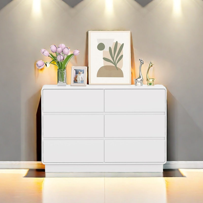Commode 6 tiroirs Modern, Blanc