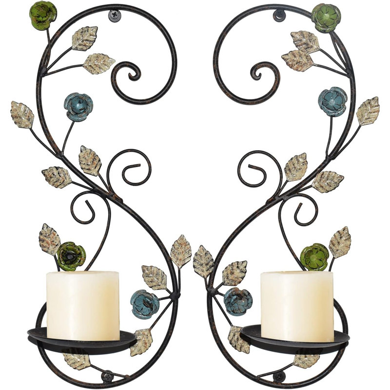 Wall Sconces Candle Holder Set Of 2 Antique Color