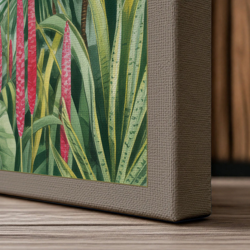 Greenhouse Sanctuary Botanical - Wrapped Canvas, 36x24 - 91.4 x 61.0 cm, Taupe Border