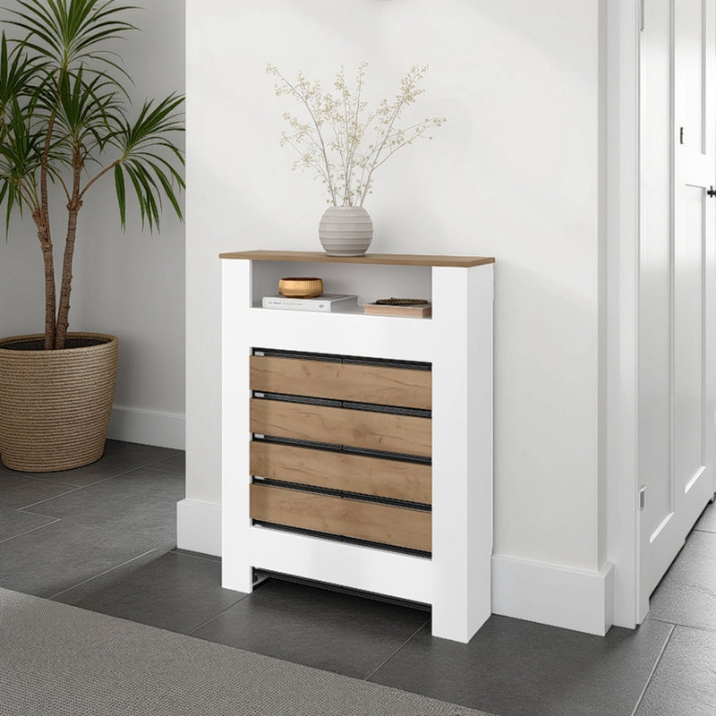 Radiator Cover Cabinet, 1 Shelf, 40.2" H x 8.3" W x 31.5" D
