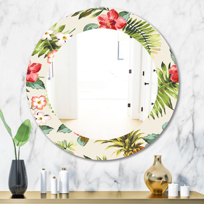 Miroir mural tropical bohème et éclectique