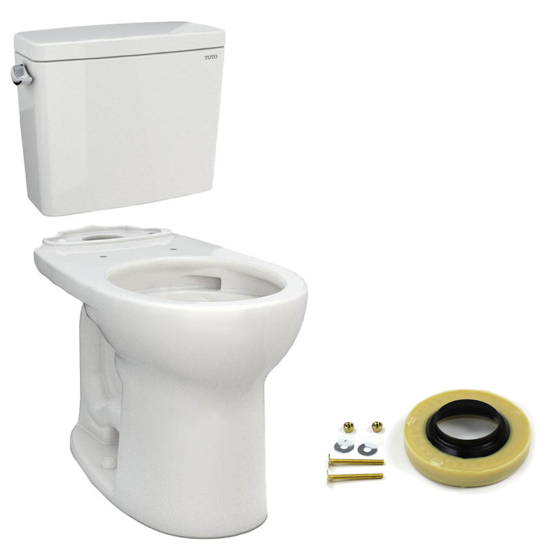Toilette ronde deux pièces Drake, Blanc colonial