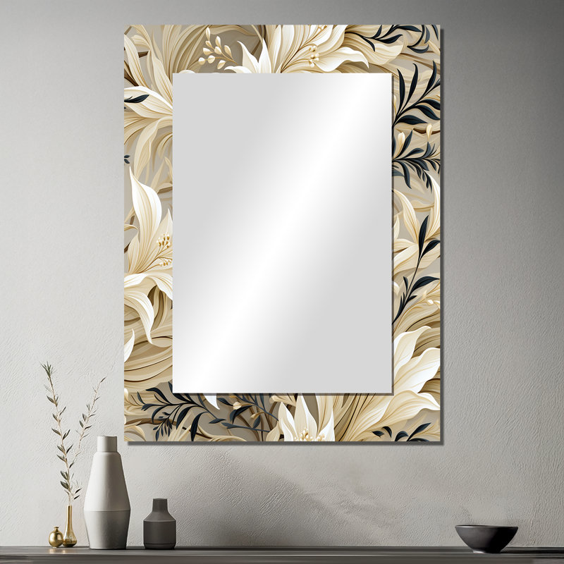 «Driftwood Zen Tropical» - miroir mural décoratif tropical, grand miroir tropical, impression d'art en métal, 40 po x 30 po