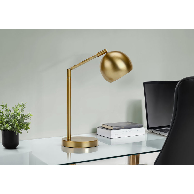 Lighting, 19"H, Table Lamp, Gold Metal, Gold Shade, Contemporary