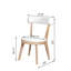 Chaises de salle à manger modernes et rembourrées de 2 avec revêtement beige et bois d'hévéa naturel, rembourrage épais pour les sièges, dossier divisé, espaces convenables, qualité durable, une paire de + naturel, confortable