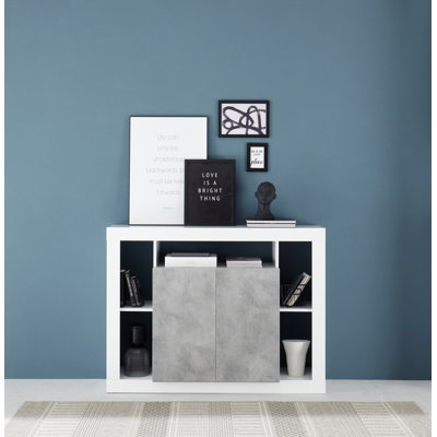 Genoa 2 Door 134cm Sideboard with Open Shelving
