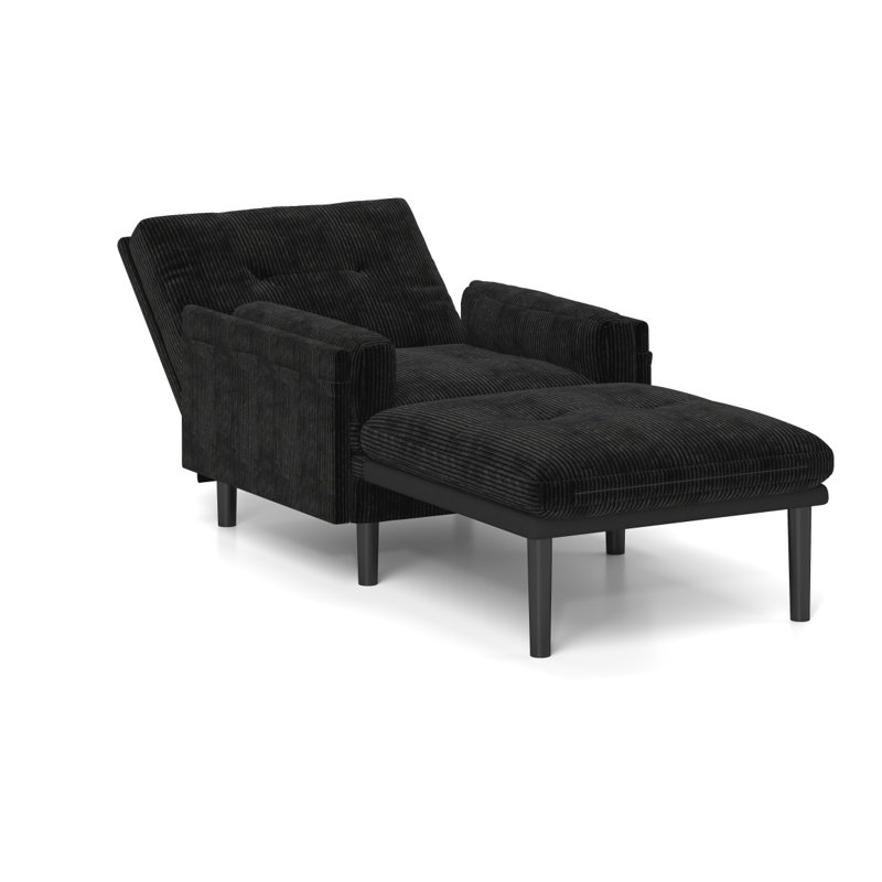 Canapé moderne avec fonction inclinable, Noir