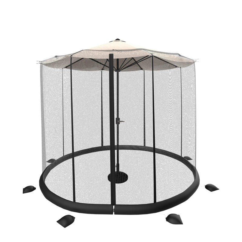 Hartwig Mosquito Net for Patio Umbrellas - Bug Screen for Umbrellas to Keep Out Insects - Zippered Mesh Cover with Weighted Bottom by Pure Garden